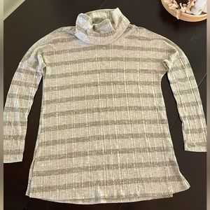 PinkBlush cowl neck striped grey and green sweater Size small